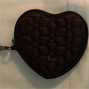 Lug Quilted Heart-Shaped Bag - Black